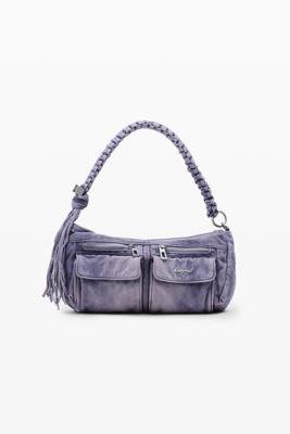 Kleine denim tas met bloemen - RED - U
