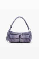 Kleine denim tas met bloemen - RED - U