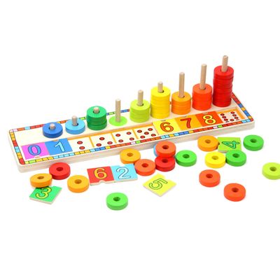 Topbright houten leerspel ringen tellen, 56dlg.
