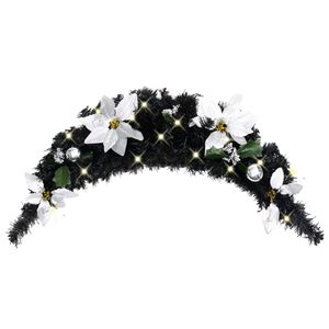 VidaXL Kerstboog met led-lampjes 90 cm pvc zwart