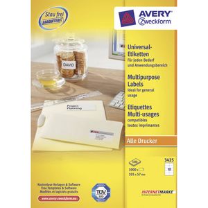 Etiket Avery ILK 105x57mm 100 vel 10 etiketten per vel wit