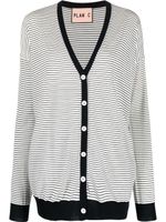 Plan C cardigan boutonné à rayures - Blanc