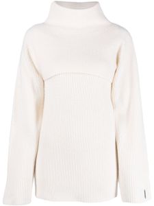 Calvin Klein pull en laine à design superposé - Blanc