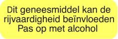 Blockland Strooketiket rijvaardigheid alcohol 30 x 7mm
