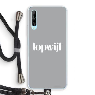 Topwijf Grijs Wit: Huawei P Smart Pro Transparant Hoesje met koord