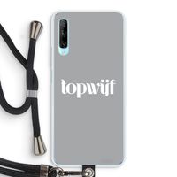 Topwijf Grijs Wit: Huawei P Smart Pro Transparant Hoesje met koord