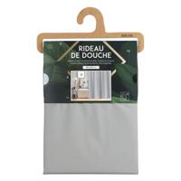 Douchegordijn met ringen - grijs - pvc - 180 x 200 cm - wasbaar