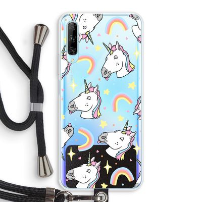 Rainbow Unicorn: Huawei P Smart Pro Transparant Hoesje met koord
