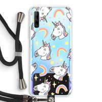 Rainbow Unicorn: Huawei P Smart Pro Transparant Hoesje met koord
