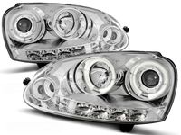 Tuning-Tec Koplampen dual halo rims voor VW GOLF 5 10 03-09 ANGEL EYES CHROOM - thumbnail