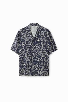 Resort shirt met illustraties - BLUE - XXL