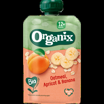 Organix Knijpfruit Havermout, abrikoos & banaan 12mnd bij Jumbo