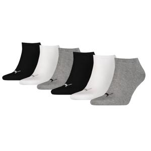 Puma Sneakersokken Plain 6-pack Zwart / Wit / Grijs-47/49