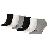 Puma Sneakersokken Plain 6-pack Zwart / Wit / Grijs-47/49 Puma Sneakersokken Plain 6-pack Zwart / Wit / Grijs-47/49