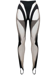 Mugler legging Rodeo à empiècements transparents - Noir