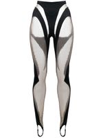 Mugler legging Rodeo à empiècements transparents - Noir