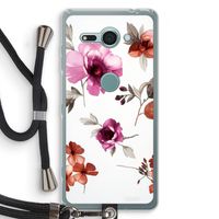 Geschilderde bloemen: Sony Xperia XZ2 Compact Transparant Hoesje met koord