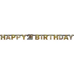 Letterbanner 21 Jaar Glitter Goud