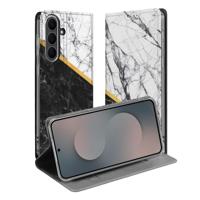 Stand Case Hoesje Samsung Galaxy S25 FE Marble White Black