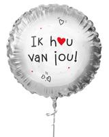 Folieballon "Ik Hou Van Jou" Ø45cm - thumbnail