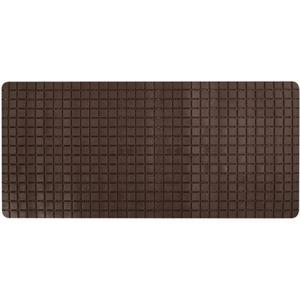 MSV Douche|bad anti-slip mat badkamer - rubber - bruin - 76 x 36 cm