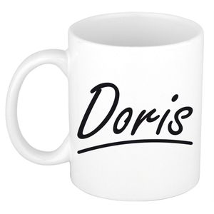 Naam cadeau mok / beker Doris met sierlijke letters 300 ml