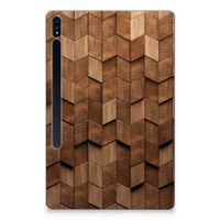 Silicone Tablet Hoes voor Samsung Galaxy Tab S7 Plus | S8 Plus Wooden Cubes - thumbnail