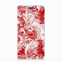 Mobiel BookCase Samsung Galaxy S10e Angel Skull Rood