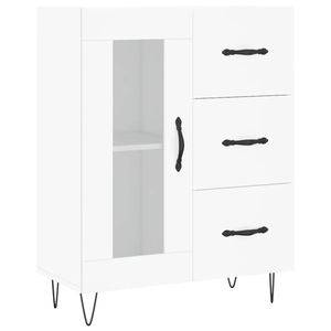 The Living Store-Dressoir-69-5x34x90-cm-bewerkt-hout-wit - Keukenkast