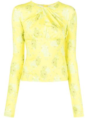 Rokh haut fleuri à détail torsadé - Jaune