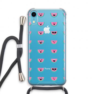 Smiley watermeloenprint: iPhone XR Transparant Hoesje met koord