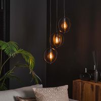 LifestyleFurn Hanglamp Deneen 3-lamps - charcoal - thumbnail