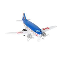 Goki Speelgoed Vliegtuig - 12 cm - blauw - dubbele propeller - pull back motor Goki Speelgoed Vliegtuig - 12 cm - blauw - dubbele propeller - pull back motor