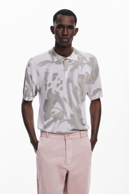 Abstracte polo met korte mouwen - BLACK - M