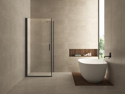 Wiesbaden Salone Douchecabine 90x90x200cm Mat zwat Vierkant Enkele Draaideur 8 mm helder glas met nano-coating mat zwart