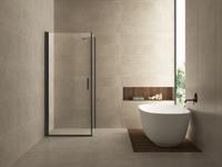 Wiesbaden Salone Douchecabine 90x90x200cm Mat zwat Vierkant Enkele Draaideur 8 mm helder glas met nano-coating mat zwart