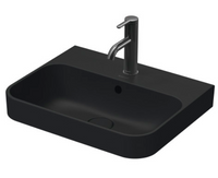 Duravit Happy D.2 Plus opzetwastafel 50 cm, met overloop en kraangat, mat antraciet - thumbnail
