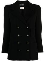 CHANEL Pre-Owned veste en laine à boutonnière croisée (années 1995) - Noir