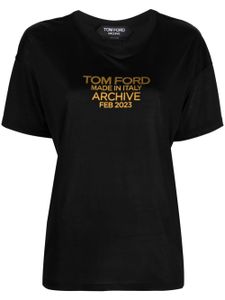 TOM FORD t-shirt en soie à logo imprimé - Noir