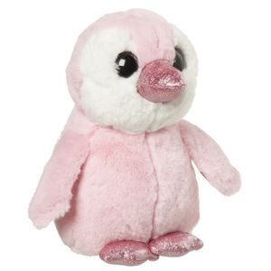 Pluche pinguin knuffel roze 18 cm