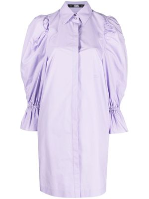 Karl Lagerfeld robe-chemise à manches bouffantes - Violet