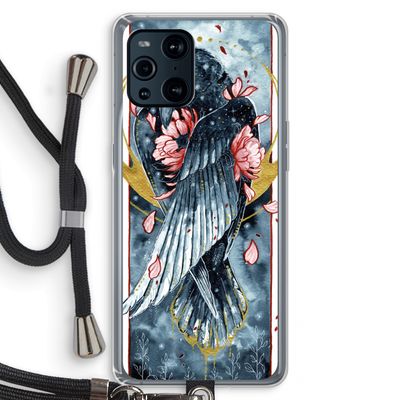 Golden Raven: Oppo Find X3 Pro Transparant Hoesje met koord