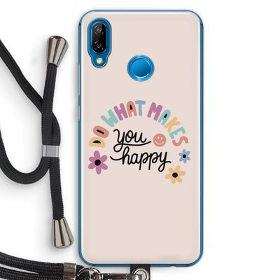 Happy days: Huawei P20 Lite Transparant Hoesje met koord
