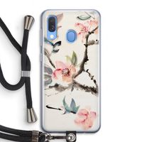 Japanse bloemen: Samsung Galaxy A40 Transparant Hoesje met koord