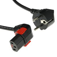 ACT AK5257 230V Stroomkabel CEE7/C13 (Haaks) Lockable Zwart - 3 meter