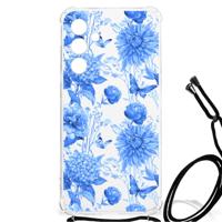 Case voor Samsung Galaxy A55 Flowers Blue Case voor Samsung Galaxy A55 Flowers Blue
