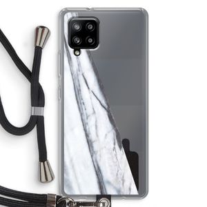 Gestreepte marmer: Samsung Galaxy A42 5G Transparant Hoesje met koord