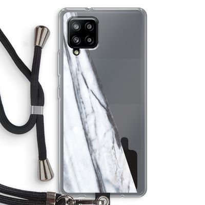 Gestreepte marmer: Samsung Galaxy A42 5G Transparant Hoesje met koord