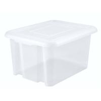 EDA Opbergbox 80L - wit - stapelbaar - L56 x B50 x H36 cm - kunststof - Bak/doos met deksel