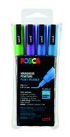 Paintmarker uni posca pc3m f 4st glitter koel